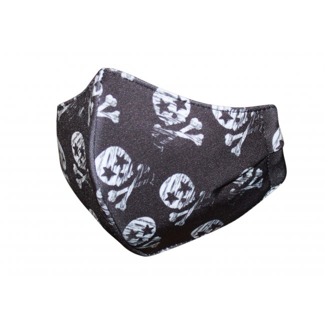 Mascarilla Unisex Calaveras Piratas Negro